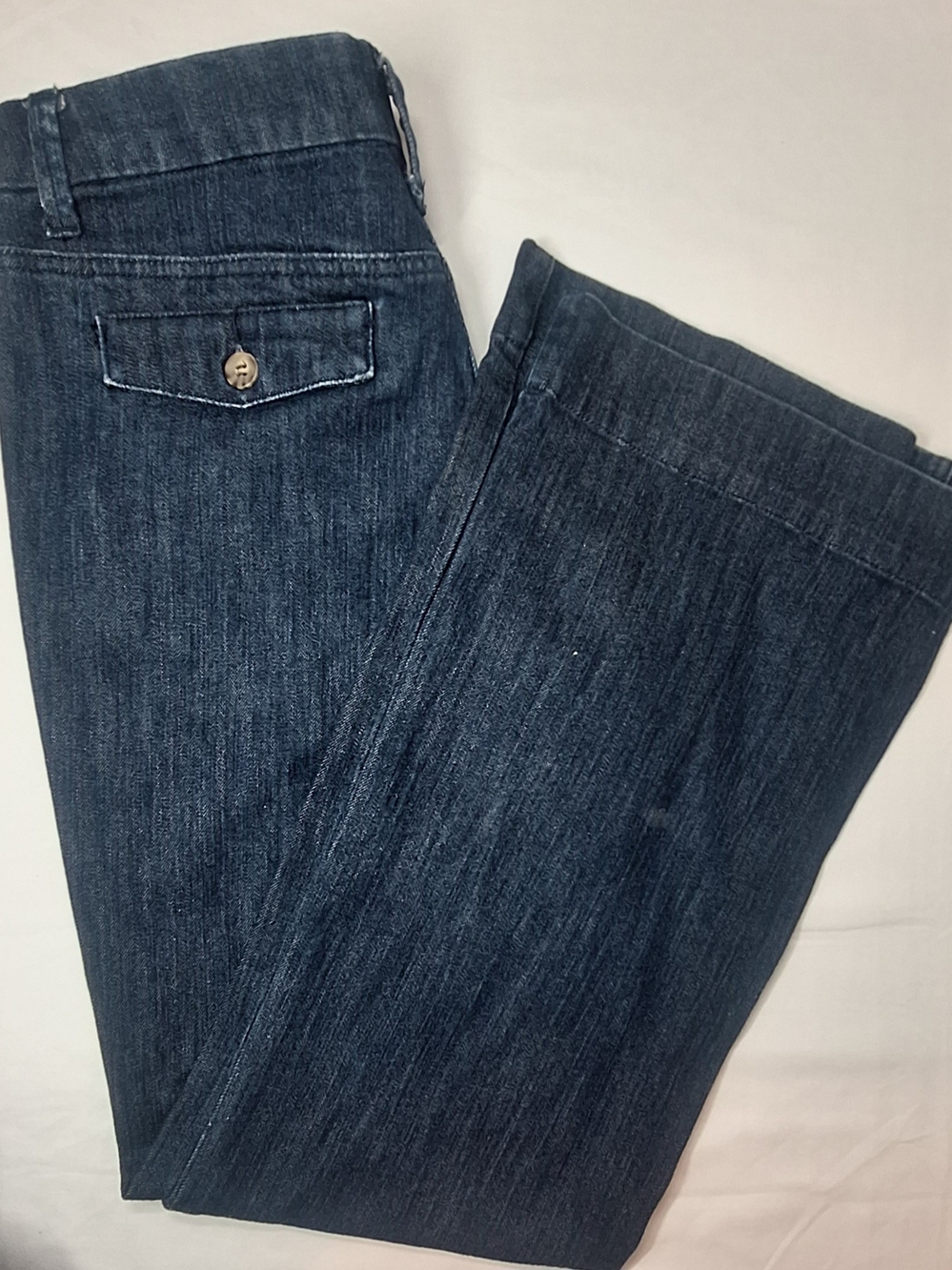NY&Co 42nd St Trouser Wide Leg Denim Blue Jeans Size 10T Dark Wash